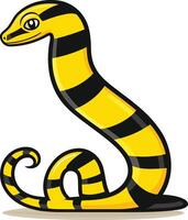 Cartoon Yellow and Black Striped Snake vector