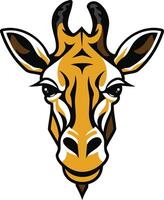 A bold and detailed illustration of a giraffe's head, perfect for branding, logos, and designs that need a touch of safari charm vector