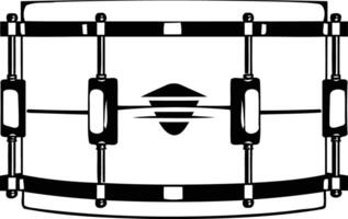 Black and white element illustration of a snare drum vector