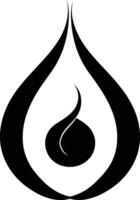 Simple yet elegant black and white logo design featuring a teardrop with a smaller teardrop inside vector