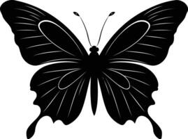 A simple yet elegant black silhouette of a butterfly, perfect for adding a touch of nature to your designs vector