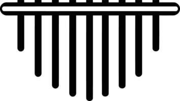 Simple black and white icon of a hanging musical instrument vector