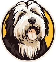 Smiling Bearded Collie Dog Portrait vector