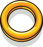A simple, cartoon-style golden ring, perfect for game design, branding, or other creative projects vector