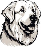 Portrait of a White Dog with Open Mouth vector