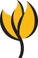 Simple and elegant abstract logo design featuring a stylized yellow flower with a black stem vector