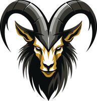 A fierce and powerful goat head logo, perfect for a sports team, gaming clan, or brand needing a bold and aggressive visual identity vector
