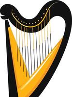 A simple and elegant illustration of a harp, perfect for use in music-related designs, branding, and educational materials vector