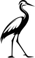 A stylish black and white silhouette of a crane, perfect for logos, branding, and design projects vector