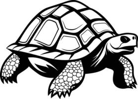 Black and white illustration of a turtle, perfect for designs requiring a simple yet powerful image vector