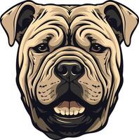 A powerful and charismatic portrait of a bulldog, perfect for showcasing strength, loyalty, and determination vector