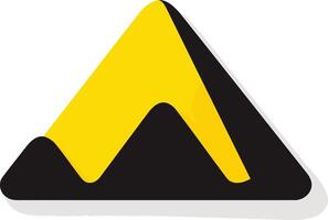 Abstract Mountain Logo with Yellow and Black vector