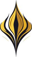 Abstract Golden and Black Swirl Design vector