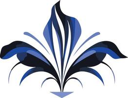 Elegant blue and black floral design, perfect for logos, branding, or decorative elements vector