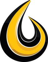 Abstract Yellow and Black Droplet Logo vector