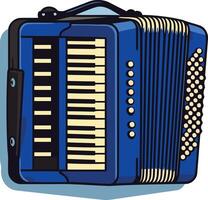 A vibrant blue accordion, perfect for adding a touch of musical charm to your designs vector