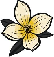 Elegant illustration of a delicate yellow flower, perfect for adding a touch of nature to designs vector