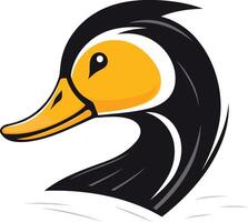 Bold and stylized duck logo, perfect for businesses looking for a fun and memorable brand image vector