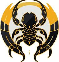 A striking, modern logo featuring a stylized scorpion in a circular frame vector