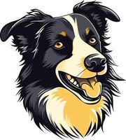 A friendly and playful border collie with a bright smile vector