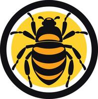 A bold, graphic logo design featuring a stylized bee in a circular frame vector