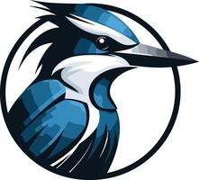 A bold and dynamic logo featuring a kingfisher bird in a circle vector