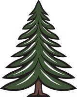 A simple, stylized illustration of a green evergreen tree, perfect for use in logos, branding, or as a design element for nature themed projects vector