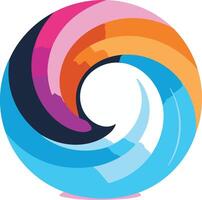 Abstract Swirling Colorful Circle vector