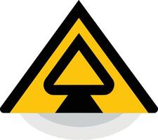 Black and Yellow Triangle with a Spade Inside vector