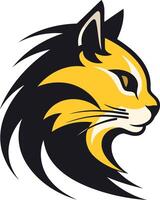 A bold and dynamic cat logo design, perfect for a brand seeking a fierce and playful identity vector