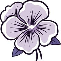 Purple Flower with White Outline vector