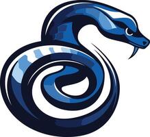Blue and White Coiled Snake Illustration vector