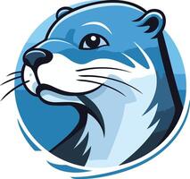 A charming cartoon otter with a friendly expression, perfect for branding, children's products, or nature-themed designs vector