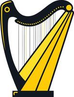 A simple, bold illustration of a classic harp vector