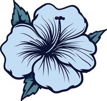 Blue Hibiscus Flower Illustration vector