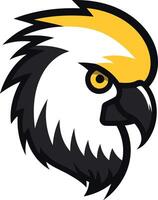 Bold and powerful eagle head logo design with sharp lines and a striking color scheme vector