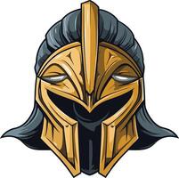 A fierce and powerful spartan helmet with a golden finish, perfect for logos, branding, and gaming designs vector