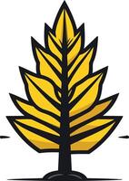 A simple yet striking logo featuring a stylized yellow tree, perfect for businesses related to nature, growth, and sustainability vector