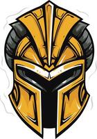 A striking illustration of a golden spartan helmet, perfect for adding a powerful and heroic touch to your designs vector