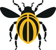 A simple yet striking bee silhouette in black and yellow vector