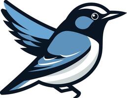 A stylized blue bird with outstretched wings, perfect for a logo or mascot design vector