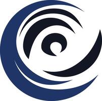 Abstract logo design featuring a stylized wave with a circular shape, symbolizing movement, energy, and fluidity vector
