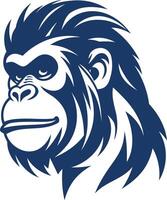 A bold and stylized illustration of a gorilla's head, perfect for branding, logos, or designs emphasizing strength, power, and protection vector