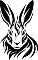 A bold and striking tattoo design of a rabbit's head, perfect for anyone who wants a unique and eye-catching piece of art vector