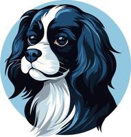 A charming and adorable illustration of a cavalier king charles spaniel, perfect for pet-related projects, branding, and design elements vector