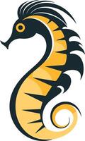 A stylized, colorful seahorse illustration with a unique design, perfect for logos, branding, and marine-themed projects vector