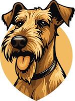 A friendly, cartoon style irish terrier with a big smile vector