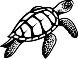 A simple yet striking black and white illustration of a sea turtle, perfect for adding a touch of nautical charm to designs vector