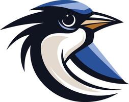 A bold and dynamic illustration of a stylized blue jay, perfect for mascot designs, sports teams, and branding projects vector