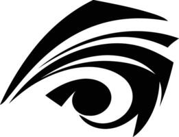 Stylized eye design in black and white, perfect for tattoos, branding, and graphic design projects vector